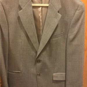 Ralph Lauren Men's Brown 100 Wool Checkered Blazer Made in Canada